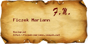 Ficzek Mariann névjegykártya